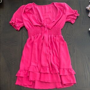 Pink Ruffled Kids Dress